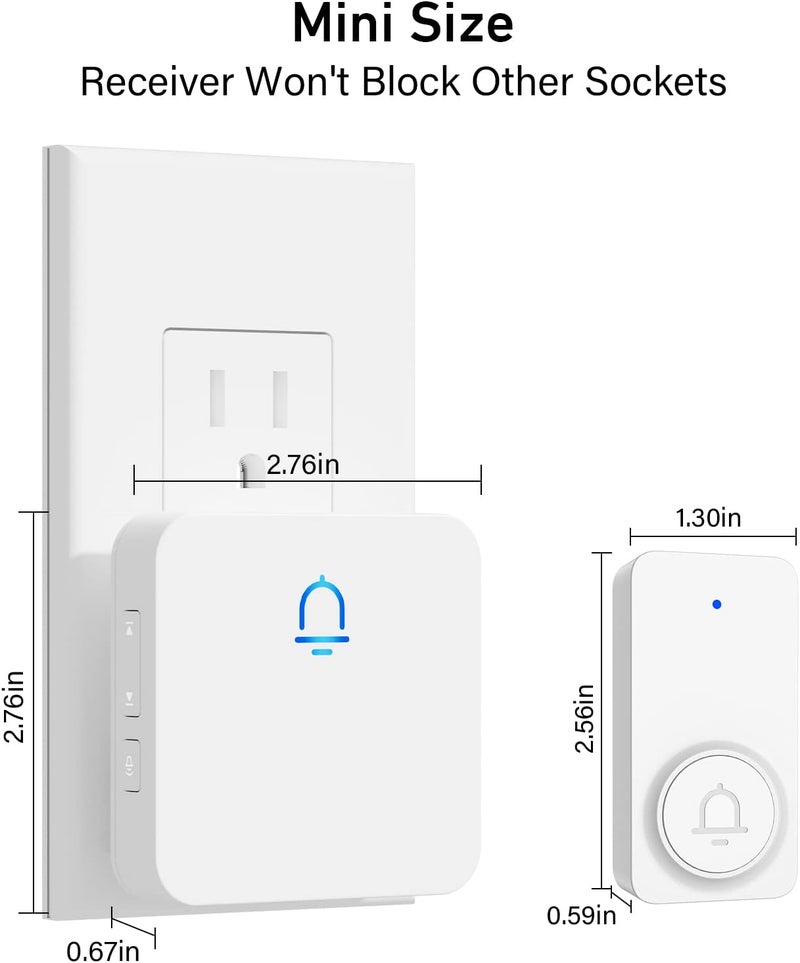 SECRUI Wireless Doorbell with 1000ft Range, Adjustable Volume, Waterproof Design, Hassle-Free Installation, 32 Melodies, White （1 Receiver+1 Button） - Image 5